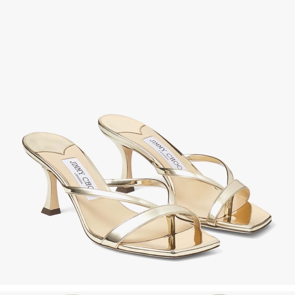Jimmy Choo Maelie 70 Mid Heel Square Toe Thong Sandals